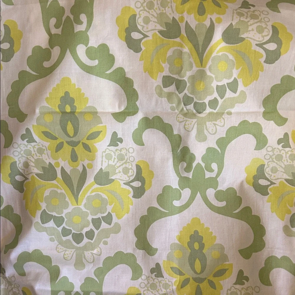 Elegant Green and Yellow Damask Shower Curtain